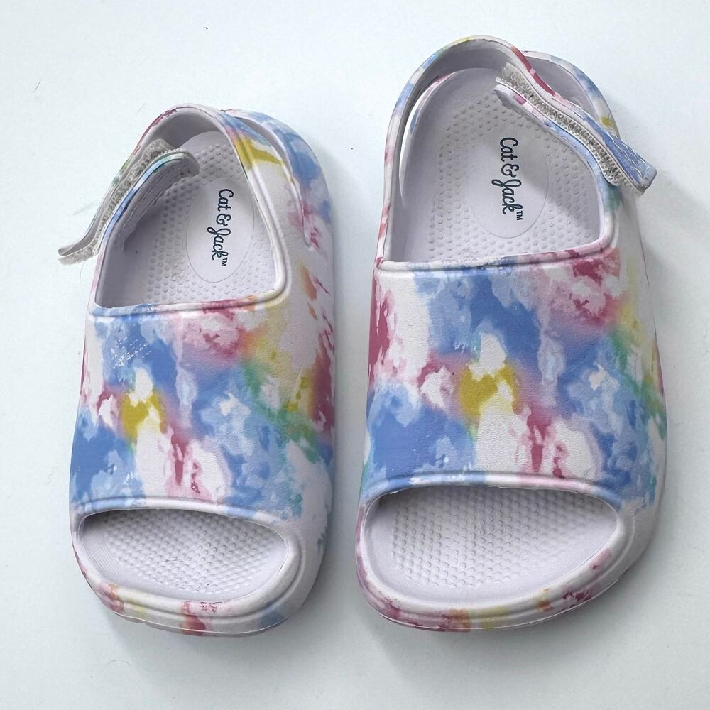 Cat & Jack Toddler Wynne EVA Footbed Slide Sandals - Pastel Tie-Dye Size 8